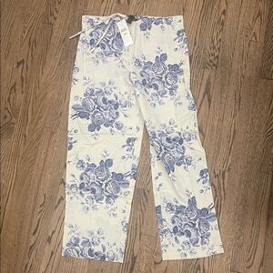 Ralph Lauren Floral Blue and White Pajama Pants
